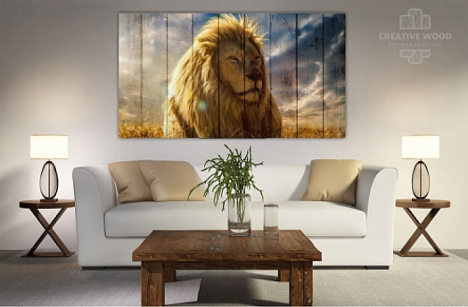 Картины в интерьере артикул ZOO - 15 Царь зверей, ZOO, Creative Wood