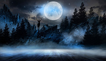 3D обои с рисунком космос (планета) Design Studio 3D Moon Night AG-MN-002